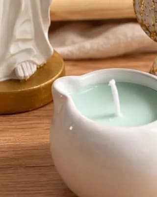 Vela en cerámica, recipiente reutilizable