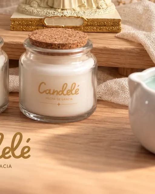 Vela en frasco con corcho, aroma orquídeas y jazmines
